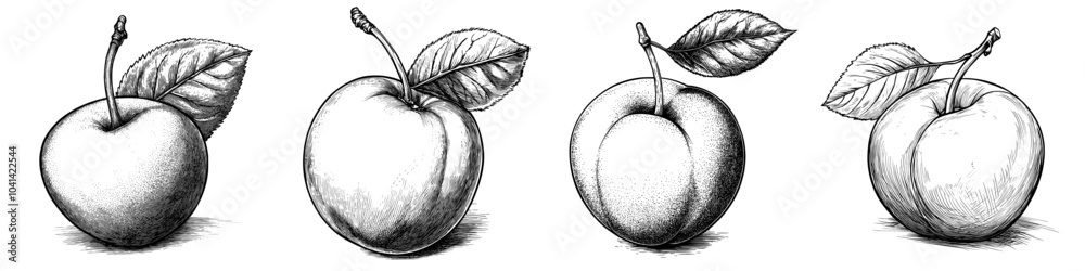 Poster detailed outline drawing of a fascell mango with realistic tattoo painting on a transparent backgrou