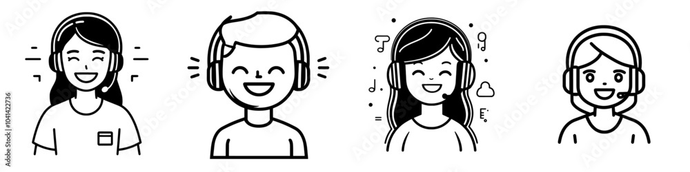 Aufkleber the customer service icon line is a modern design illustration template with a trendy look