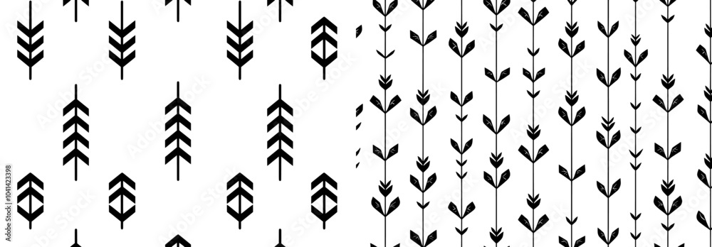 Poster checkmark pattern in black and white, modern abstract background created by hand, monochrome backgro