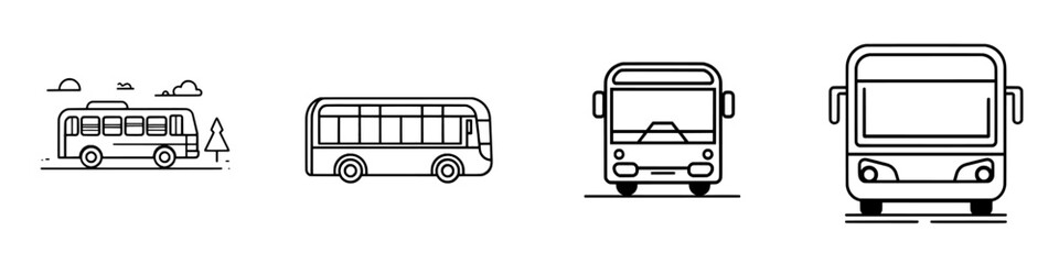 Modern bus icon. Sign for public transportation. Symbol for travel.