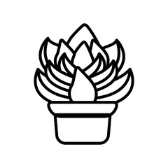 Succulenticon Outline Icon, Vector illustration