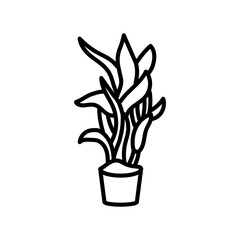 Indoor Planticon Outline Icon, Vector illustration