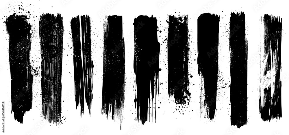 Poster grunge texture effect set. distressed overlay rough textured. abstract vintage monochrome on white b