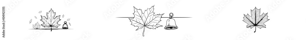 Poster the illustration features a simple, elegant maple leaf with continuous black lines, perfect for fall