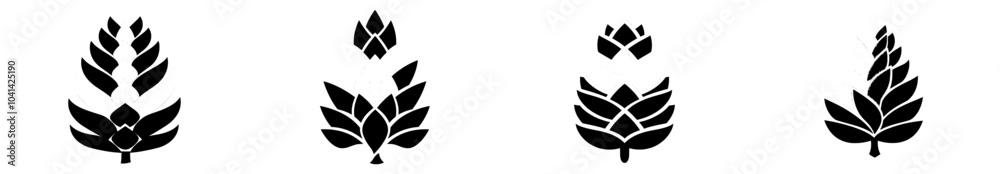 Poster in a minimalistic line art style with outlined scales, a delicate pine cone is sketched