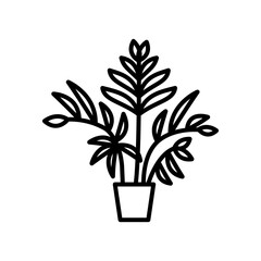 Areca Palm Outline Icon, Vector illustration