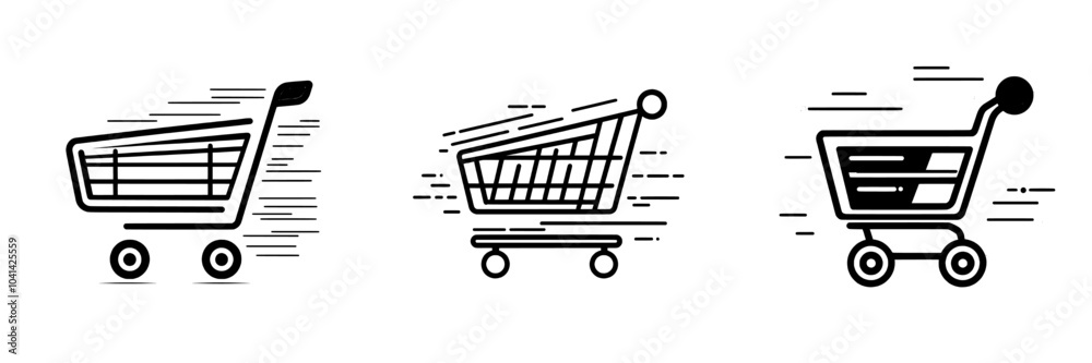 Aufkleber stylish fast shopping icon line designed in a modern style