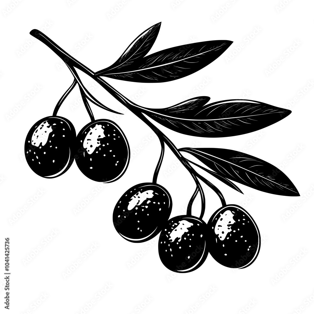 Poster design for nature-themed projects or food-related projects featuring a black and white illustration 