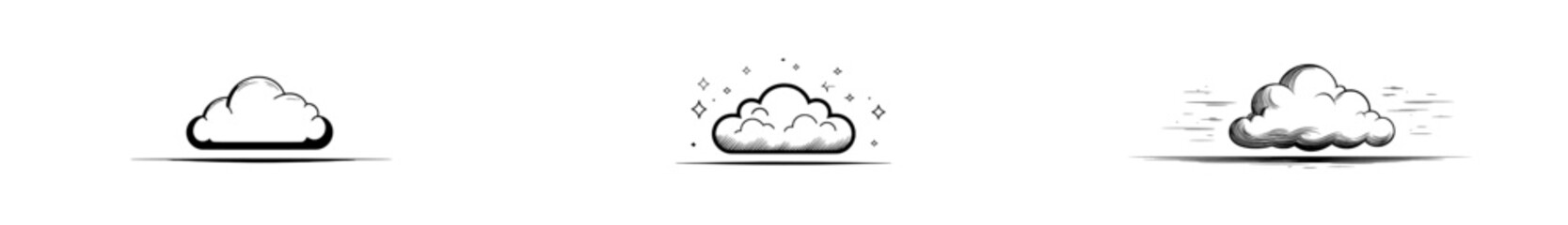 This black and white outline of a cloud is ideal for weather forecasts, environmental themes, digital graphics, minimalist designs, and educational materials.