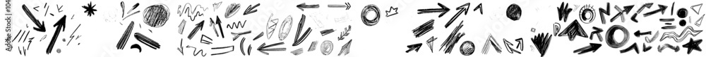 Aufkleber the modern element set is drawn with a pencil crayon color brush and is a hand drawn sketch design w