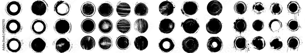 Aufkleber Black ink element that's been artfully enhanced with a dry brush stroke effect. A grunge frame texture collection, adding texture and depth to any design.