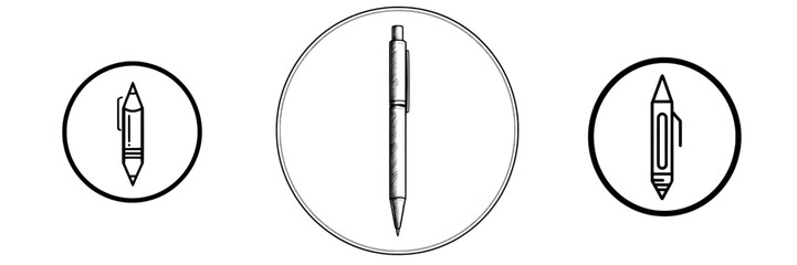 Fototapeta premium This pen nib features anchored modern path curves within a circle, ideal for graphic design, digital illustrations, creative projects, design tools, and modern art.