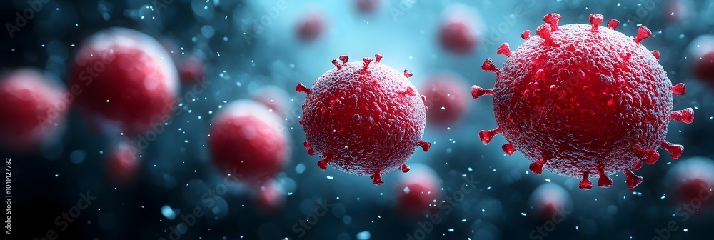 Aufkleber microscopic view of the novel coronavirus causing the global covid-19 pandemic outbreak and public h