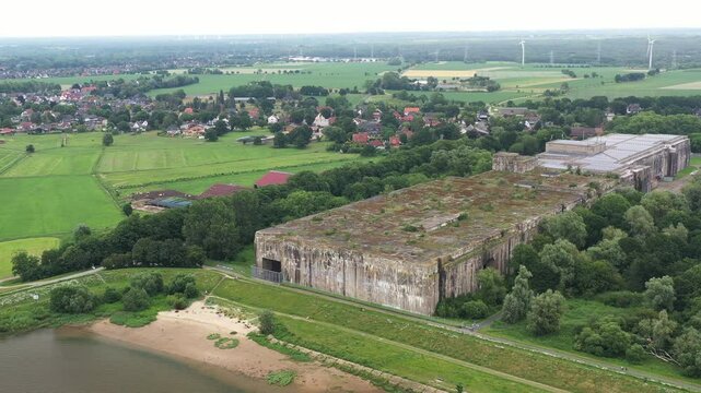 aerial view of the u-boot submarine dock, North Germany