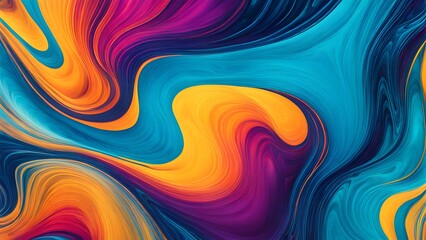 Obraz premium Vibrant and Hypnotic Swirl of Multicolored Abstract Fluid Art, Blending Warm and Cool Tones in a Mesmerizing Dance of Colorful Waves and Motion (18)