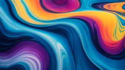 Fototapeta premium Vibrant and Hypnotic Swirl of Multicolored Abstract Fluid Art, Blending Warm and Cool Tones in a Mesmerizing Dance of Colorful Waves and Motion (36)