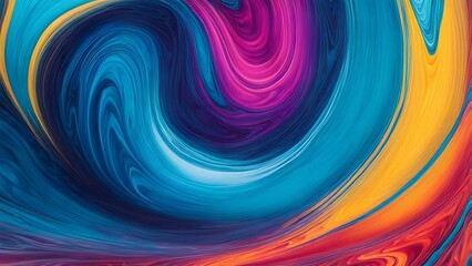Fototapeta premium Vibrant and Hypnotic Swirl of Multicolored Abstract Fluid Art, Blending Warm and Cool Tones in a Mesmerizing Dance of Colorful Waves and Motion (42)
