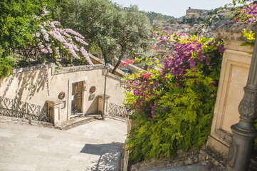 view of the town of Modica in Sicily
