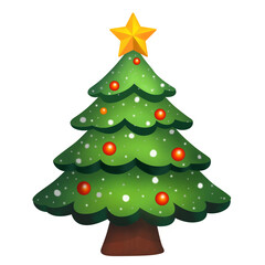 Christmas Tree isolated on Transparent Background, Christmas Themed Clip art