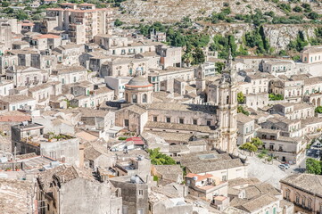 view of the town of Modica in Sicily