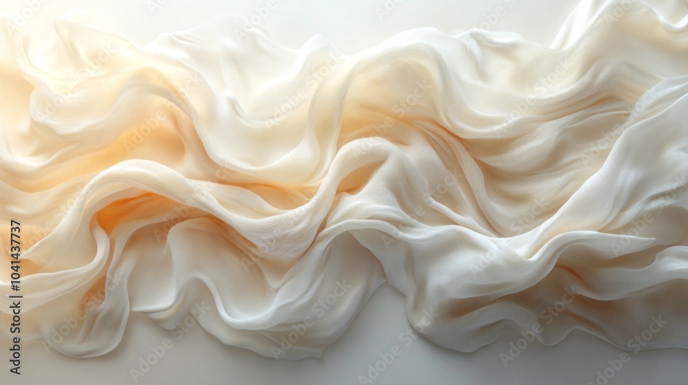 Poster a white fabric with a wave pattern