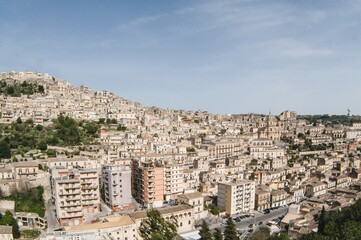 view of the town of Modica in Sicily