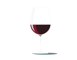 red wine in glass isolated on white background