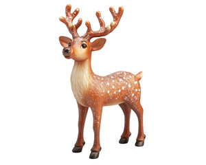 Fototapeta premium A deer with antlers is standing on a white background
