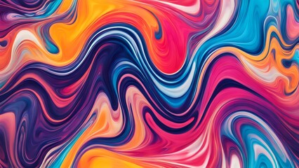 Fototapeta premium Dynamic Explosion of Rich and Vivid Colors in an Abstract Swirling Pattern, Creating a Fluid Movement that Combines Artistic Expression with a Captiv (40)