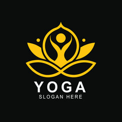 Yoga logo, spa logo, lotus icon, flower logo