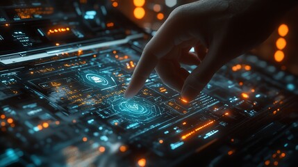 a military intelligence expert utilizing a holographic augmented reality table, integration of technology and expertise in modern military operations, showcasing the innovation and precision required