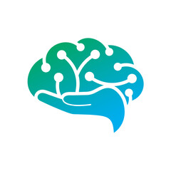 brain AI logo vector eps