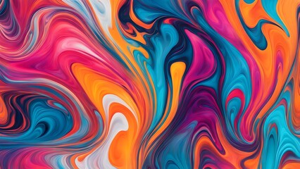 Obraz premium Dynamic Explosion of Rich and Vivid Colors in an Abstract Swirling Pattern, Creating a Fluid Movement that Combines Artistic Expression with a Captiv (62)