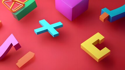 Obraz premium Abstract 3d render, modern background with geometric shapes, graphic design