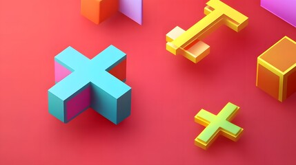 Obraz premium Abstract 3d render, modern background with geometric shapes, graphic design