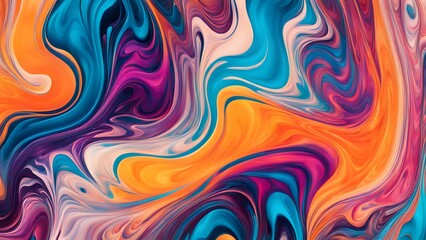 Fototapeta premium Dynamic Explosion of Rich and Vivid Colors in an Abstract Swirling Pattern, Creating a Fluid Movement that Combines Artistic Expression with a Captiv (66)