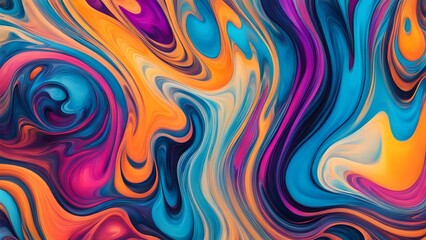 Obraz premium Dynamic Explosion of Rich and Vivid Colors in an Abstract Swirling Pattern, Creating a Fluid Movement that Combines Artistic Expression with a Captiv (72)
