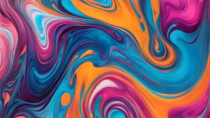 Obraz premium Dynamic Explosion of Rich and Vivid Colors in an Abstract Swirling Pattern, Creating a Fluid Movement that Combines Artistic Expression with a Captiv (81)
