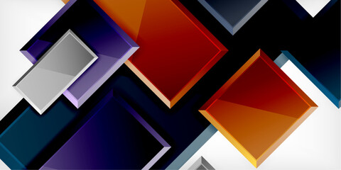 Glass toy style square shapes abstract design. Vector Illustration For Wallpaper, Banner, Background, Card, Book Illustration, landing page