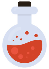 Round red potion icon isolated on white background.