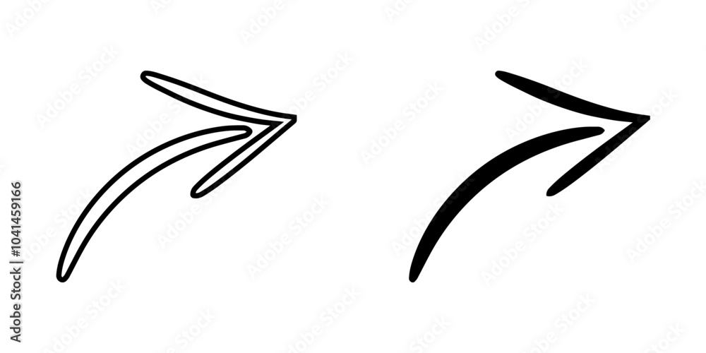 Poster curved arrow icon vector. arrow pointer icon sign symbol vector. arrow right vector icon illustratio