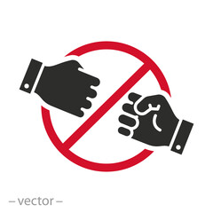 stop conflict icon, solving argument problem, resolution war, truce, thin line web symbol on white background - editable stroke vector illustration eps10