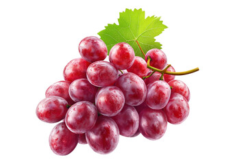 Fototapeta premium Photo of bunch of red grapes .Transparent background. Isolated PNG.