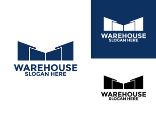 Warehouse factory industry logo vector illustration design, Warehouse Storage logo design template