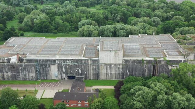 aerial view of the u-boot submarine dock, North Germany