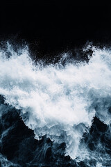Obraz premium Ocean Waves Splashing against Dark Background