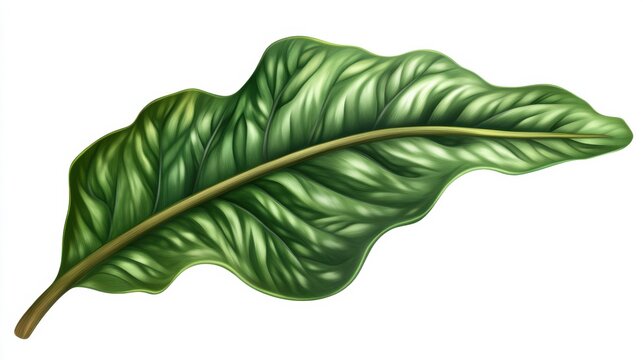 Large Xanthosoma Leaf with Curled Edge