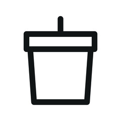 Obraz premium Soda cup UI icon, soda can straw minimal line vector symbol