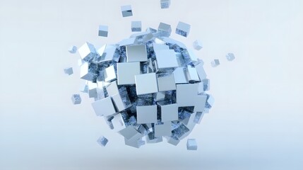 Obraz premium Abstract 3d rendering of geometric shapes. Composition with cubes. Modern background design for poster, cover, branding, banner, placard