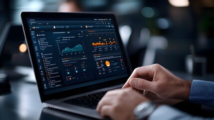 Cutting edge business intelligence dashboard featuring virtual abstract technology and 3D data elements delivering advanced analytics and visual insights for strategic decision making
